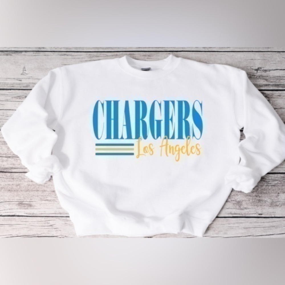 Chargers striped crewneck - white